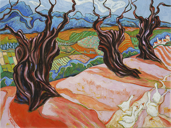 1 – Cypress Farm in Tuscany	oil on canvas   2014		30”h x 40”w